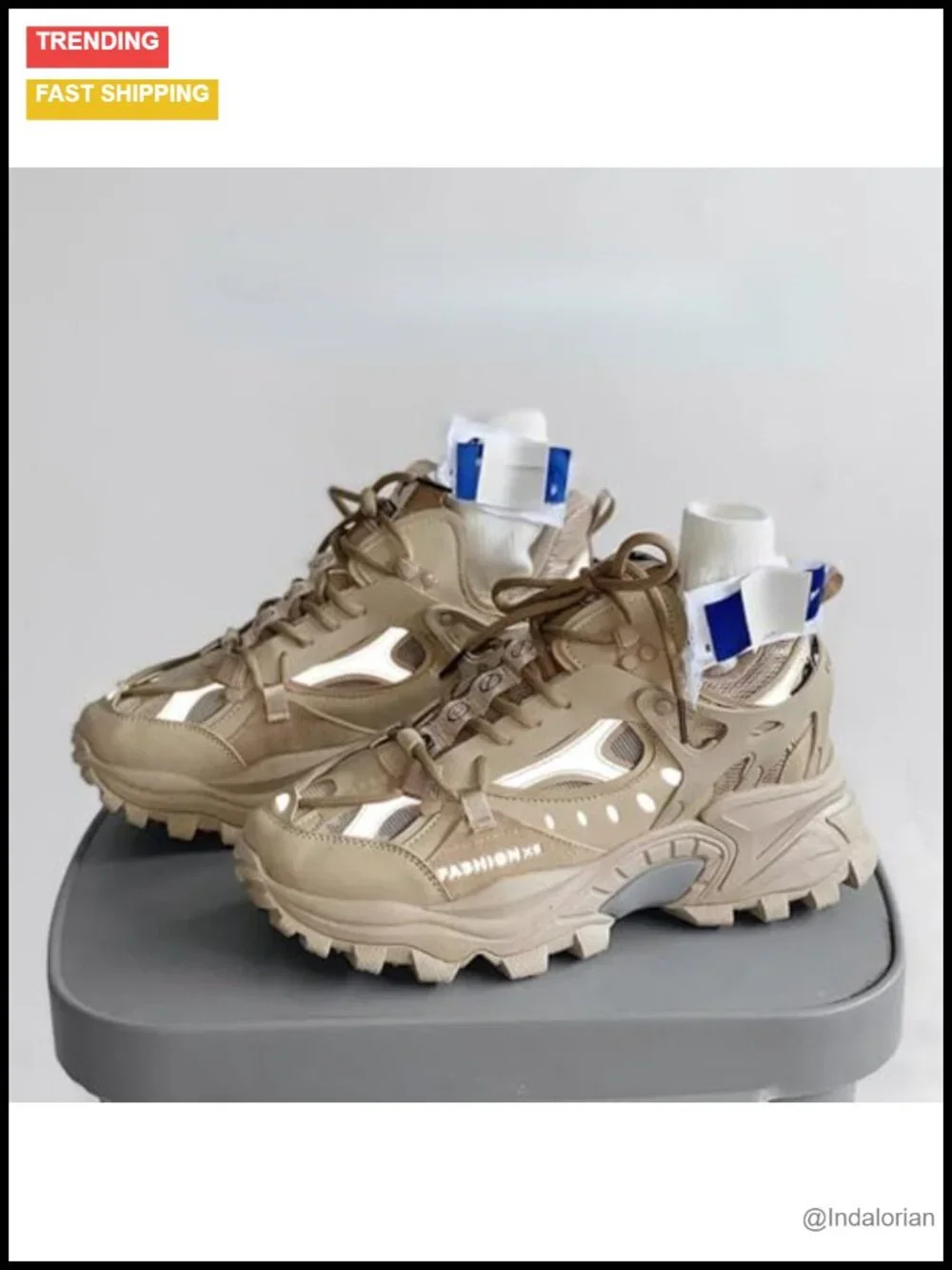 Men's Leather High Top Chunky Platform Sneakers Non Slip Lace Up Casual